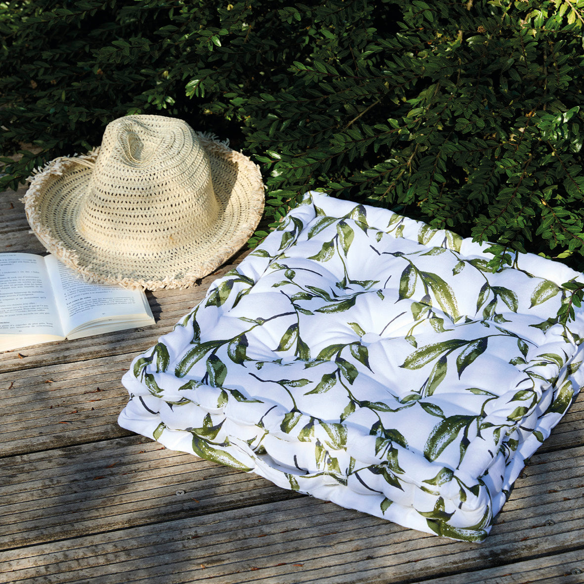 Floor cushion Natur'elle White - 45 x 45 x 10 cm