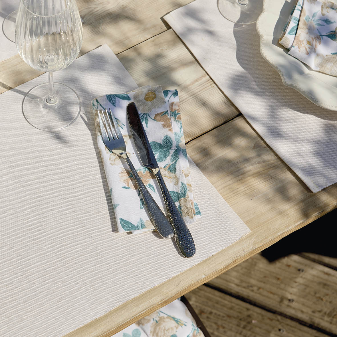 Set of 4 placemats Chambray Taupe - 40 x 35 cm