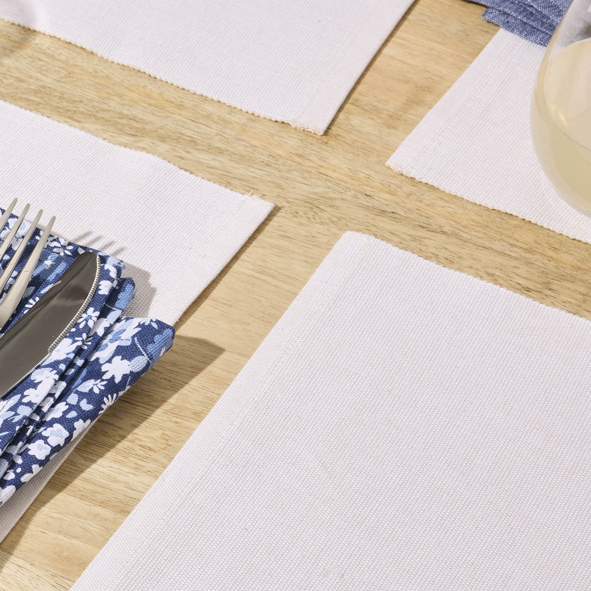 Set of 4 placemats Chambray Off-White - 40 x 35 cm