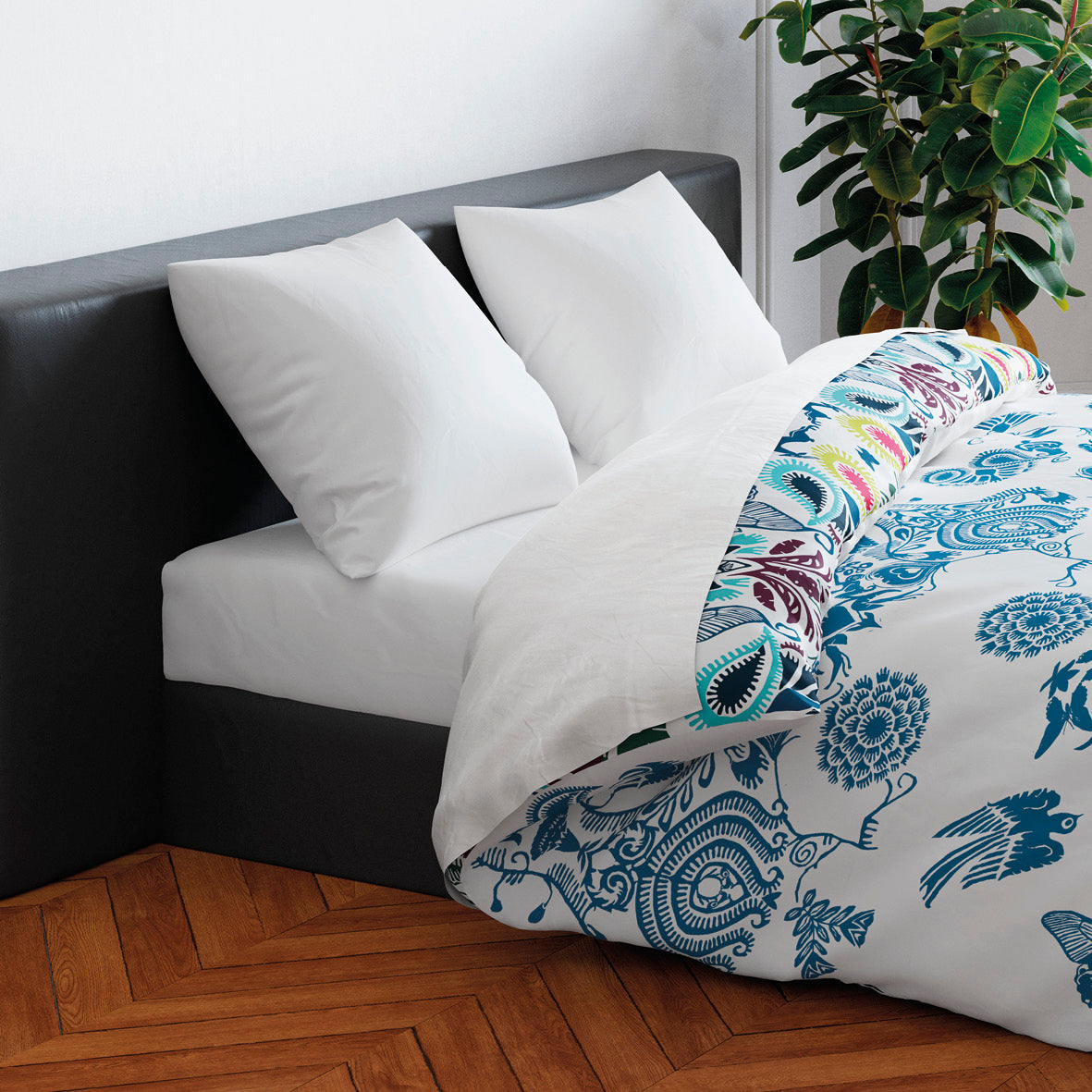 Flat sheet cotton satin - Uni White