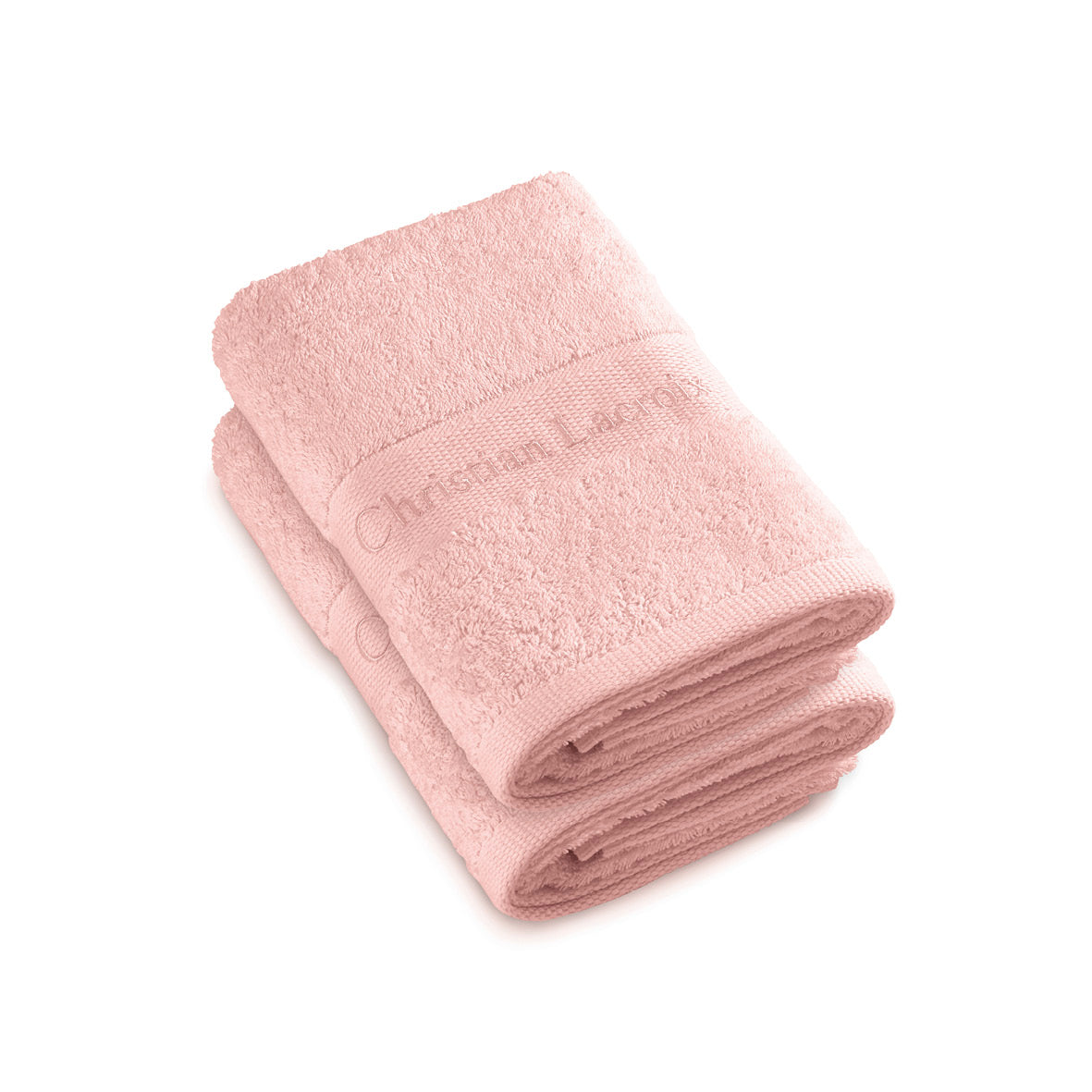 Set of 2 hand towels Salmon pink