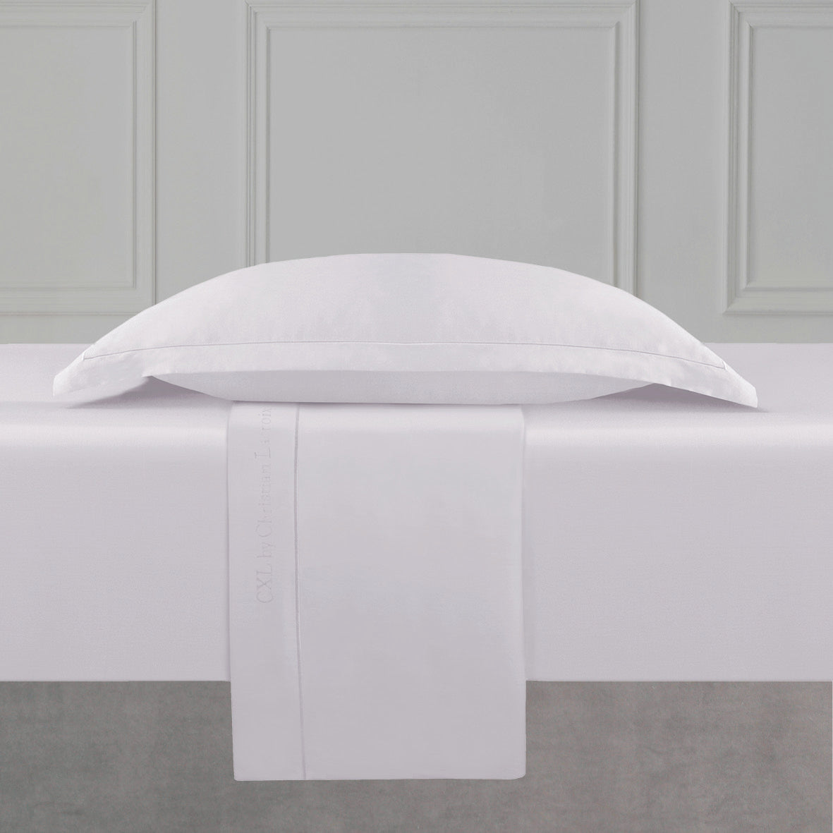 Flat sheet cotton satin Uni 1 baratta - Grey 01