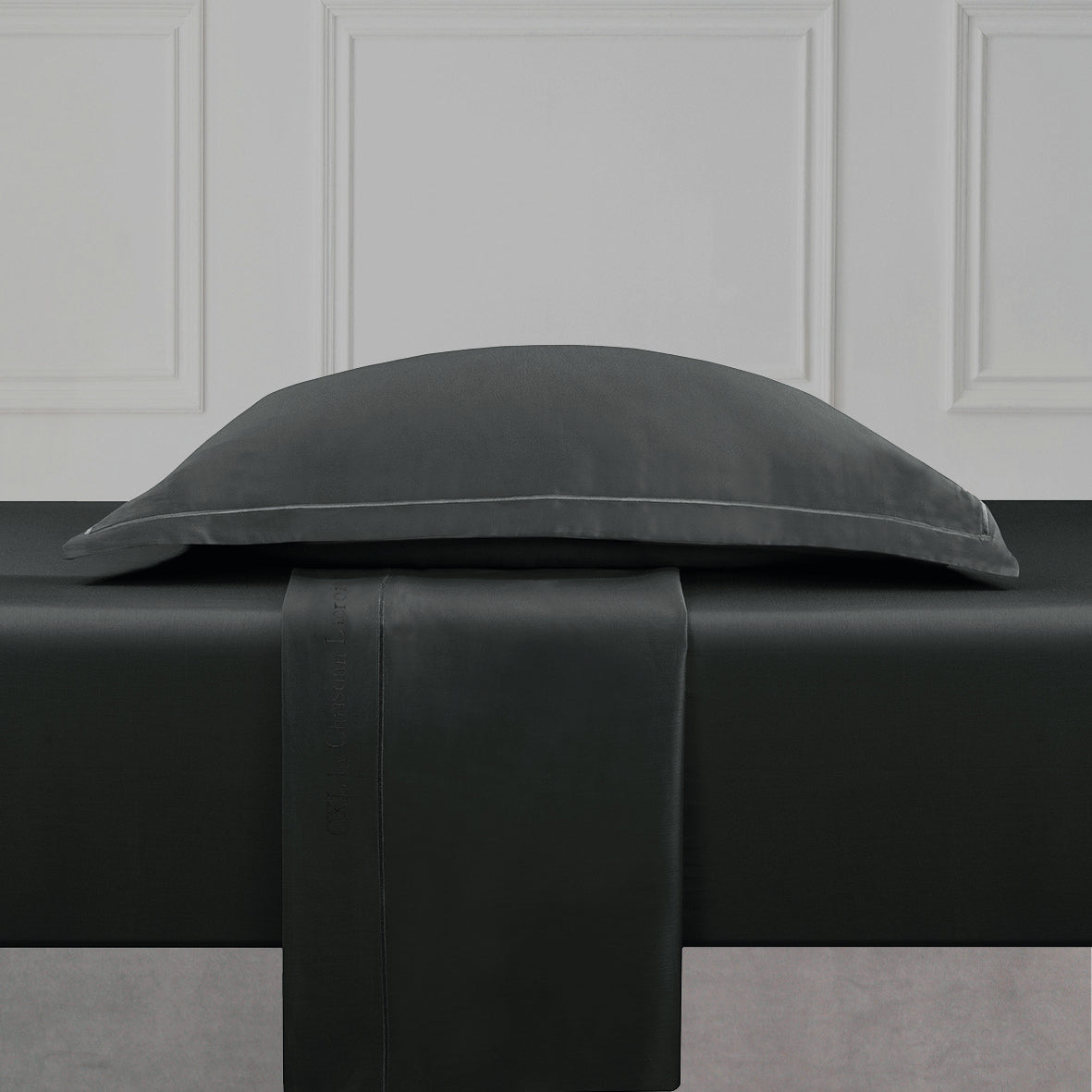 Flat sheet cotton satin Uni 1 baratta - Grey 03