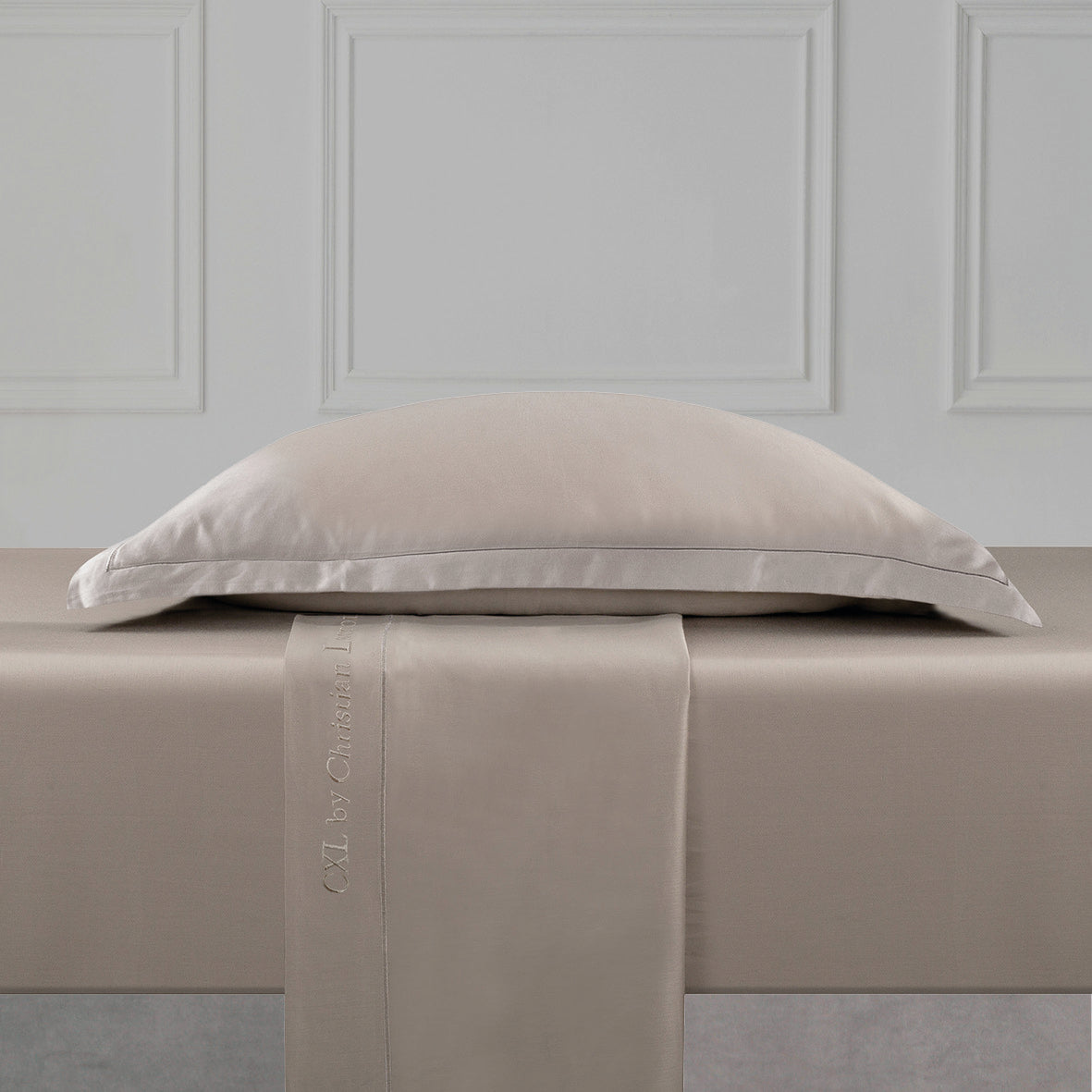 Flat sheet cotton satin Uni 1 baratta - Taupe 01