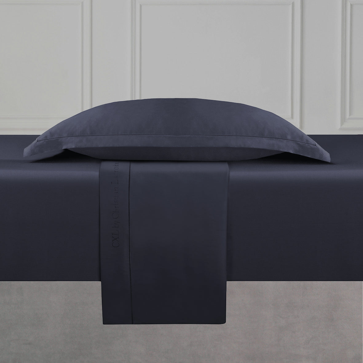 Flat sheet cotton satin Uni 1 baratta - Blue 07