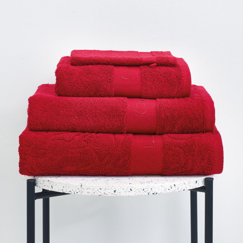 Complete bath linen set combed cotton - Uni Burgundy