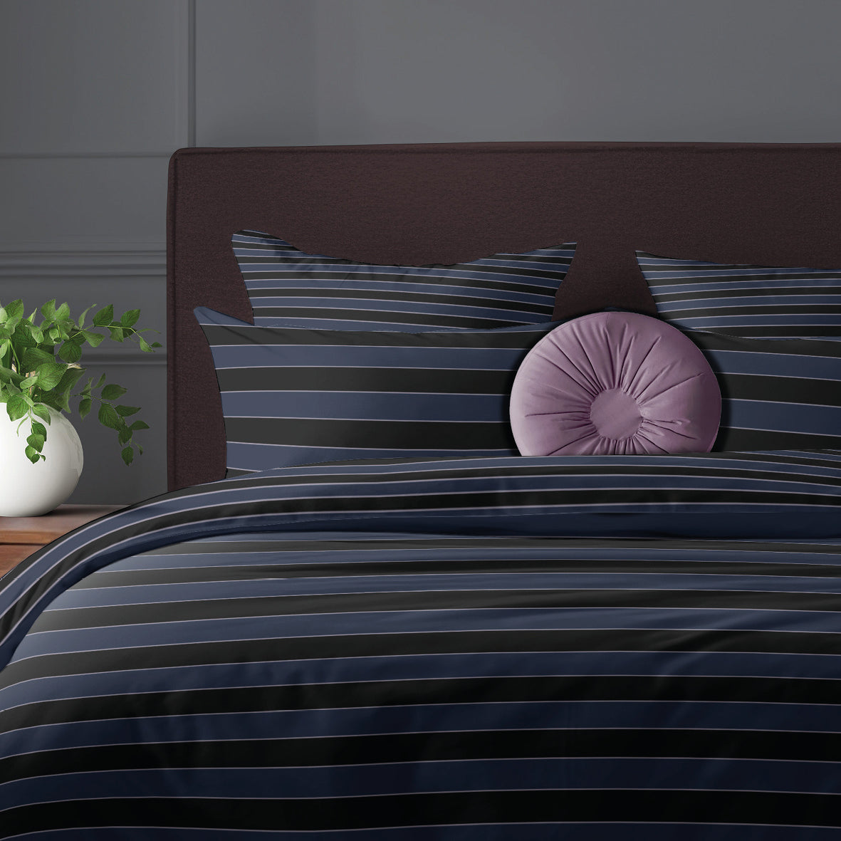 Pillowcase cotton satin - Eclipse Dark blue