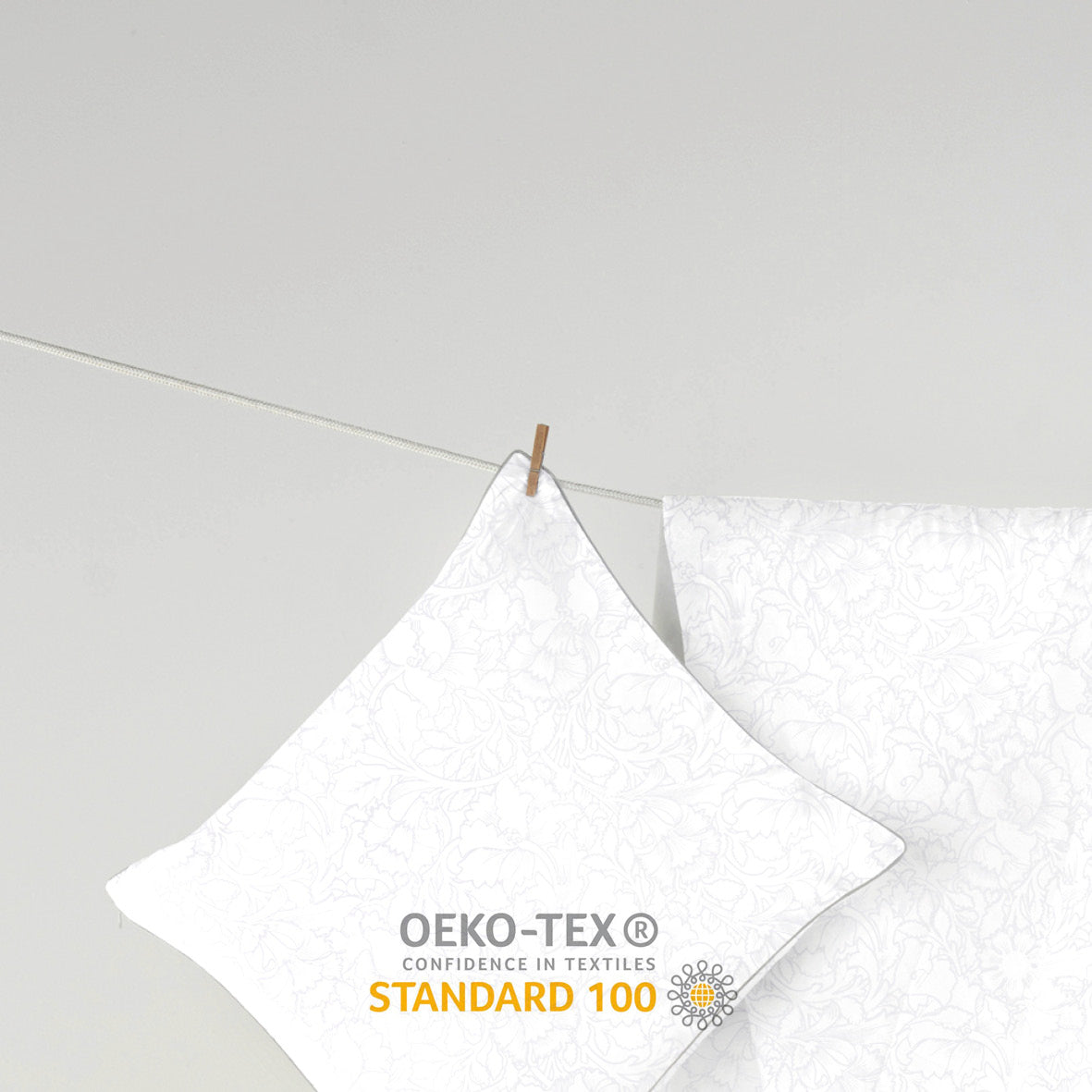 Pillowcase cotton satin - Arabesque White