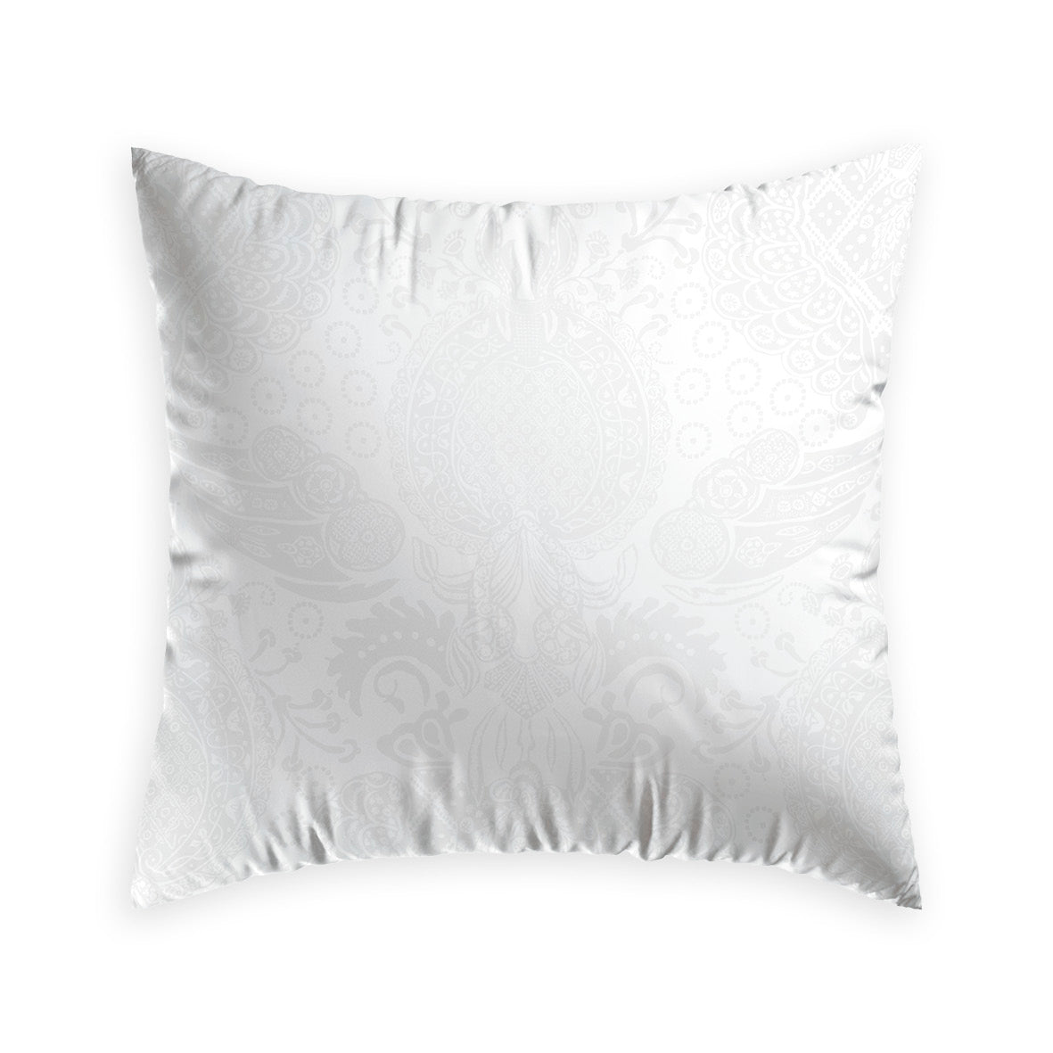Pillowcase(s) cotton satin Jacquard woven - Arles White 2x (63 x 63 cm)