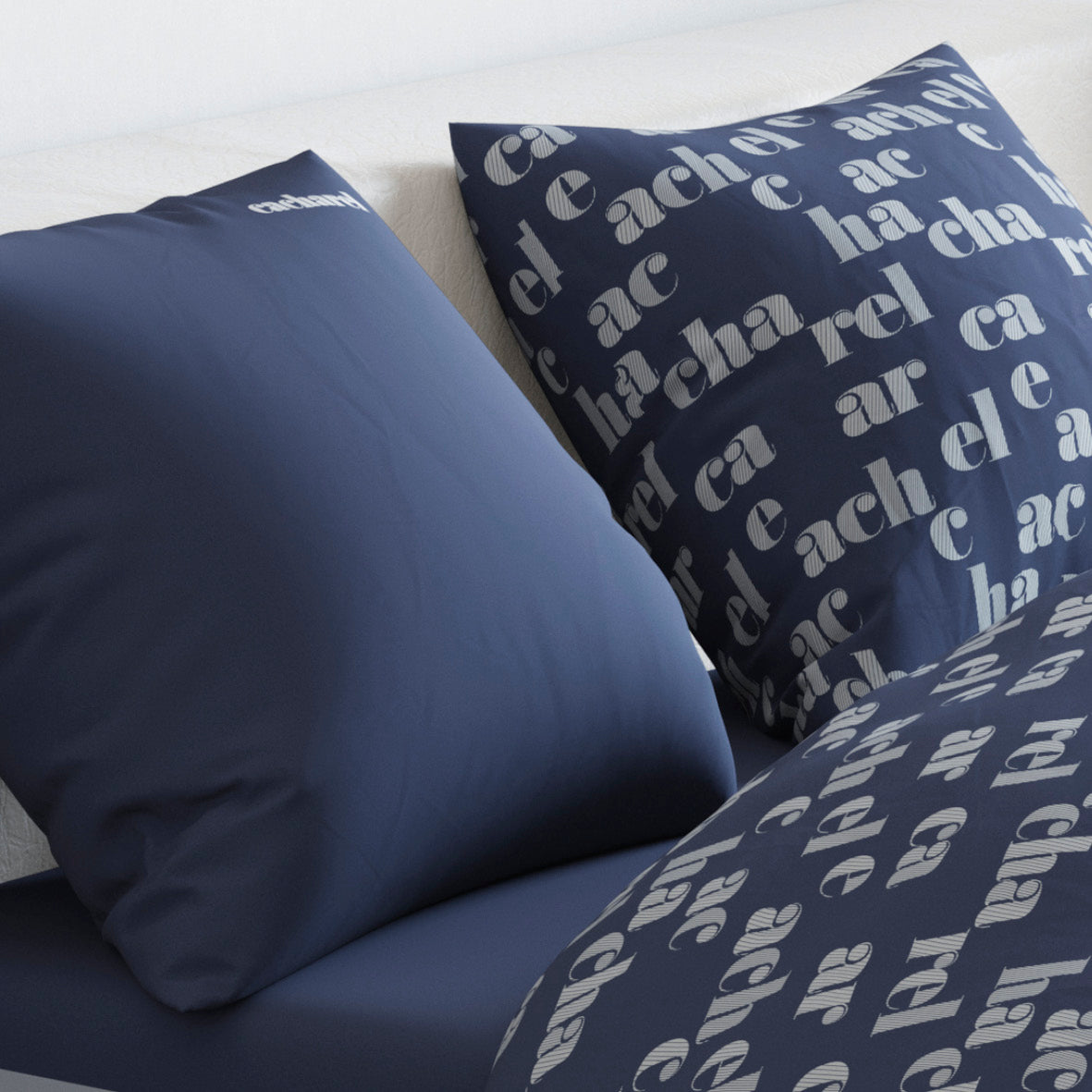 Duvet cover + pillowcase(s) flannel - Signature Blue