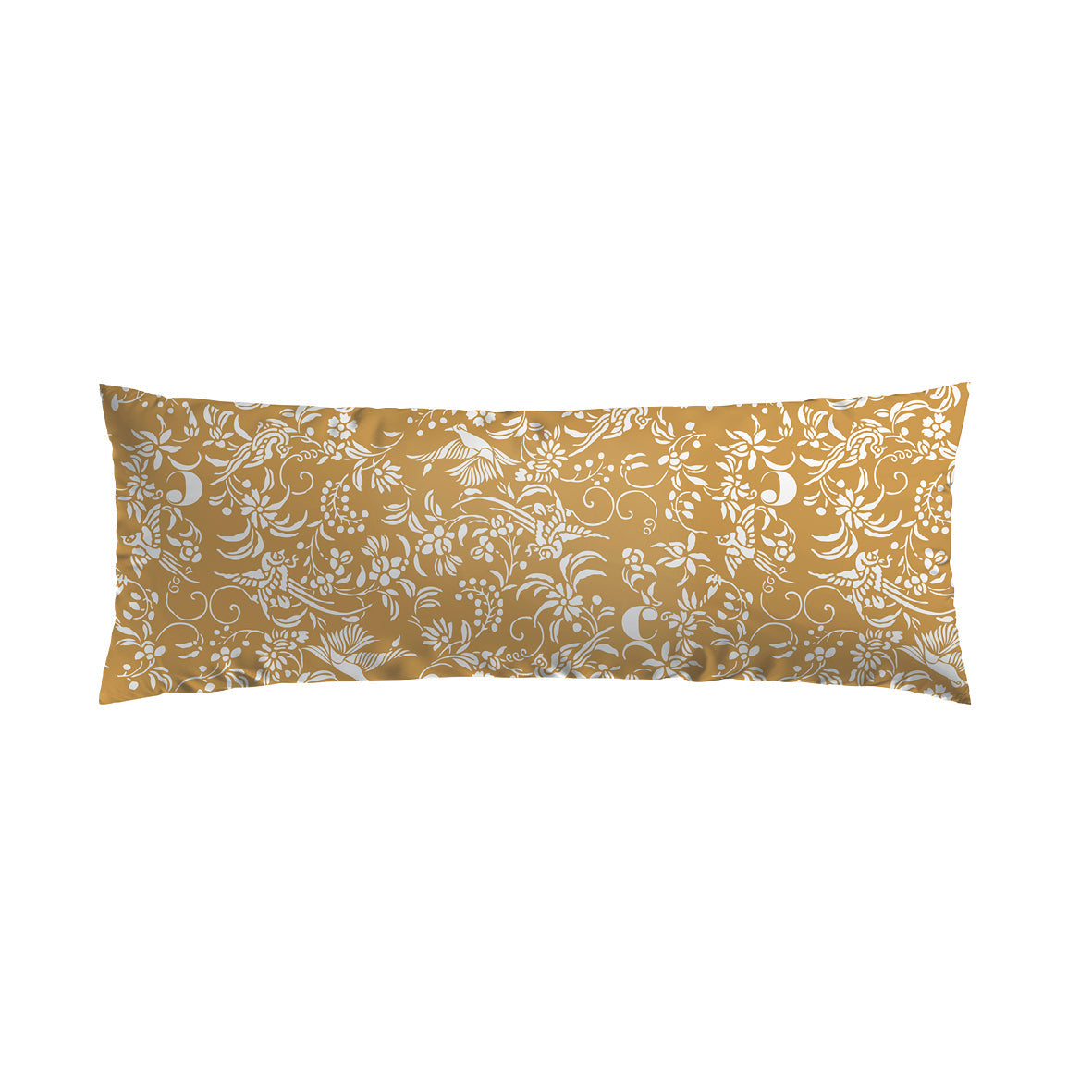 Pillowcase cotton satin - Birds Yellow 45 x 150 cm