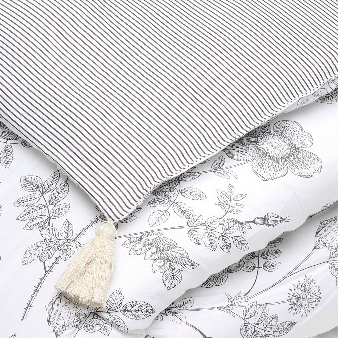 Quilt with tassels Envolée de papillons White - 140 x 200 cm