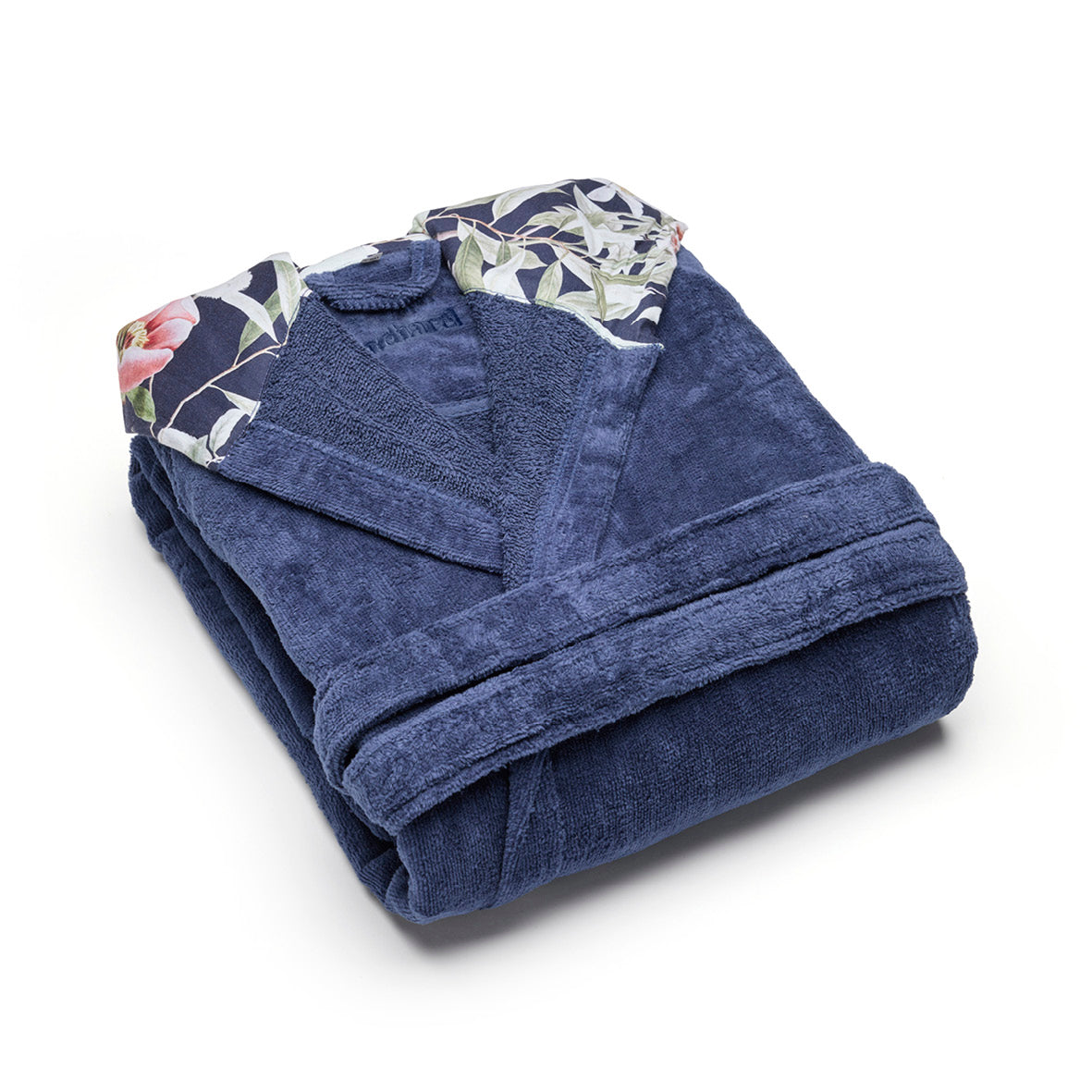 Hooded bathrobe - Bouquet de nuit Navy blue
