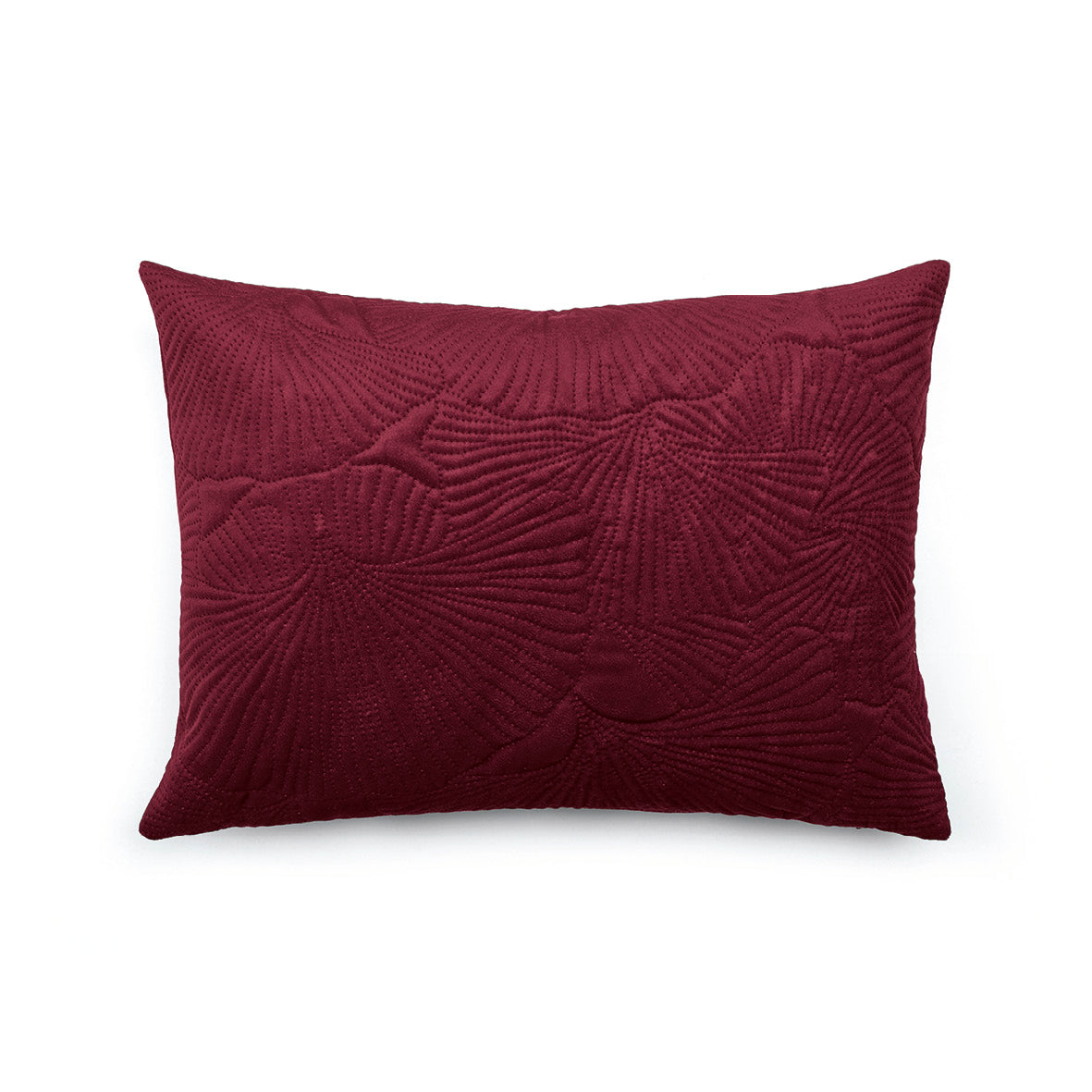 Housse de coussin - fleur ciselé Bordeaux
