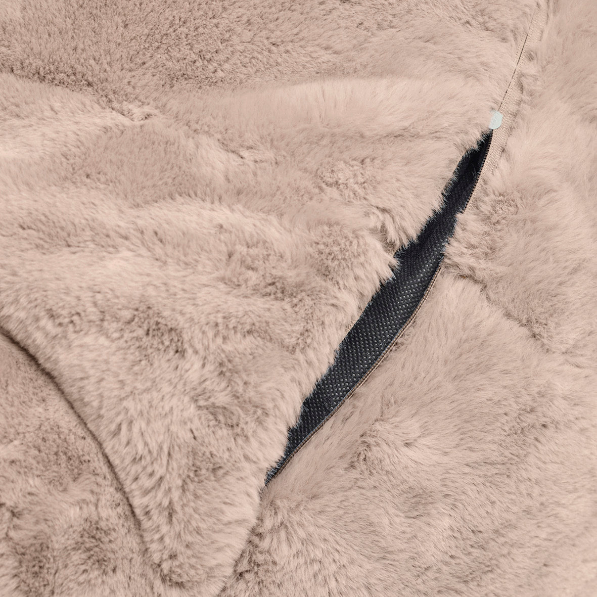 Housse de pouf imitation fourrure Beige - 130 x 80 cm