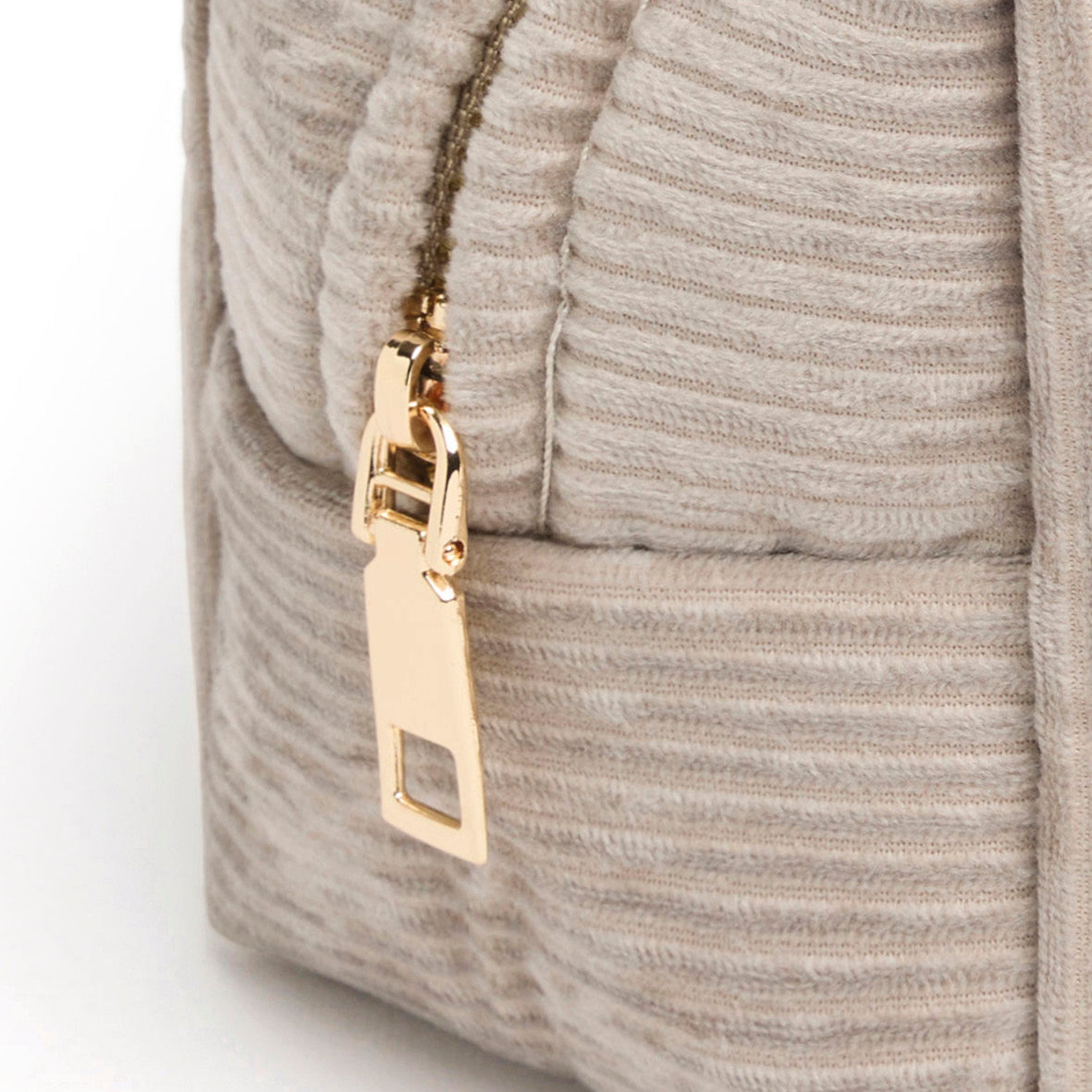 Pouch corduroy Taupe - 21 x 13 x 13 cm