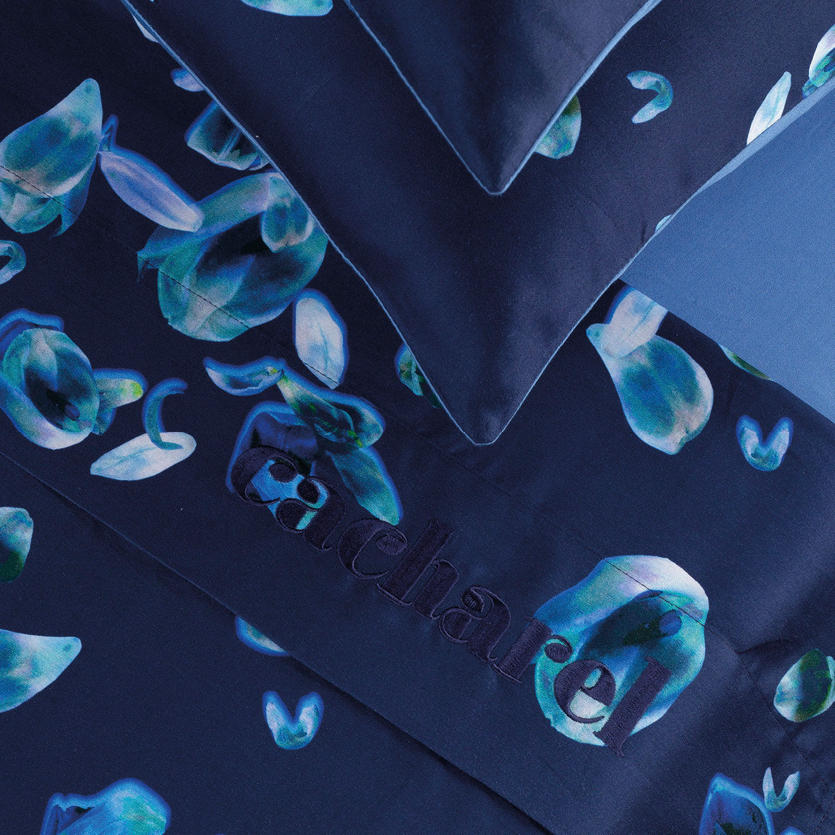 Ensemble de draps satin de coton - Aurore Bleu