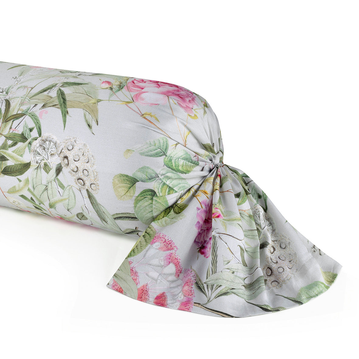 Taie(s) d'oreiller satin de coton - Jardin de Roses Vert Thym