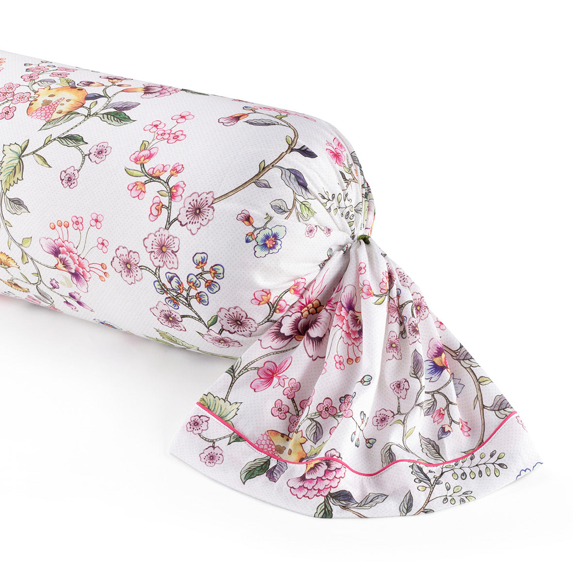 Taie(s) d'oreiller satin de coton - Jardin Secret Blanc / Rose Blush