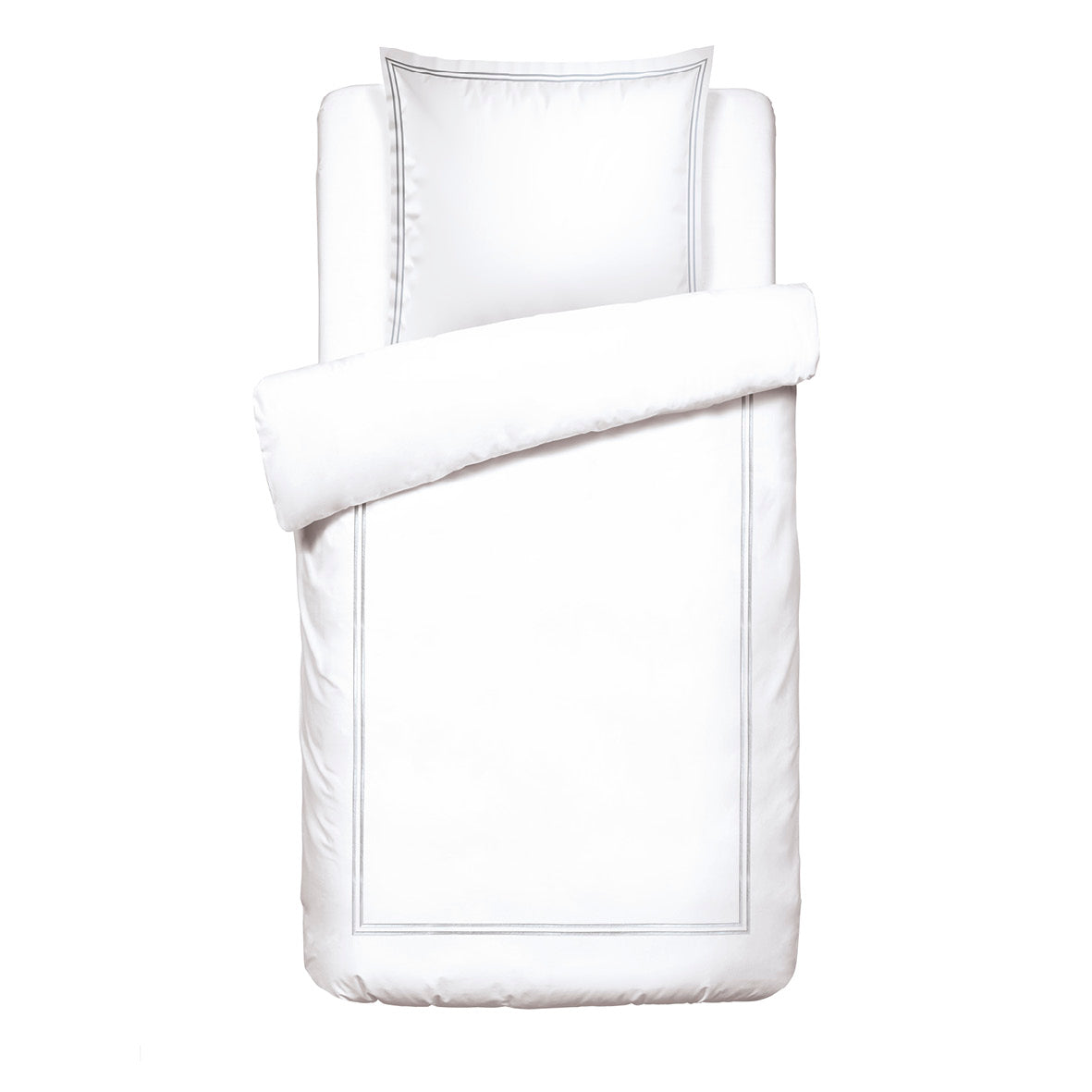 Duvet cover + pillowcase(s) cotton satin - La Rochelle Grey / White