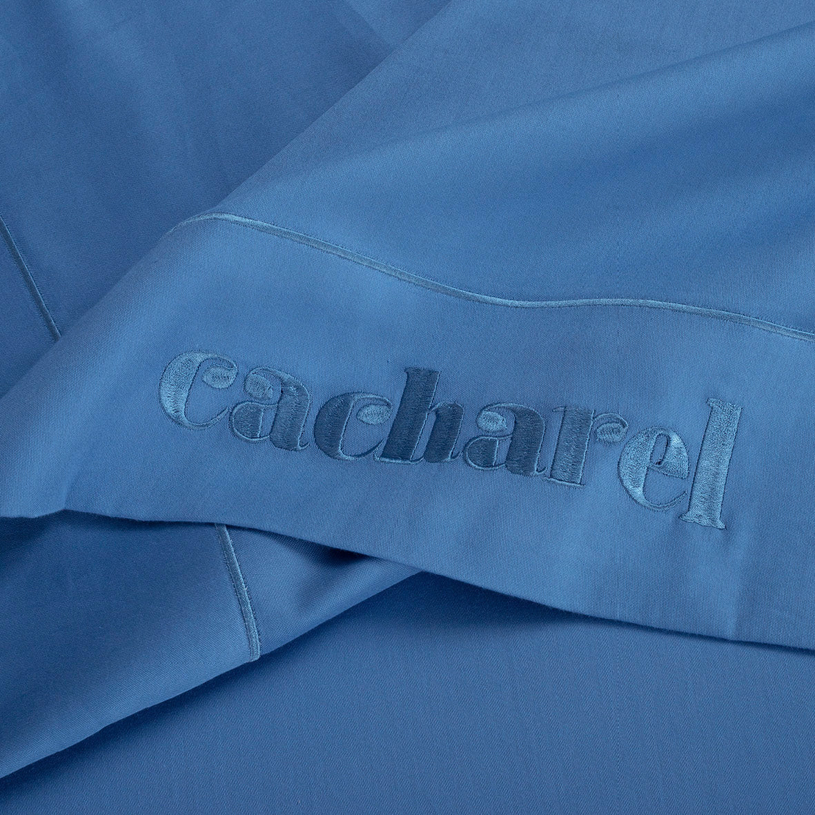 Drap plat satin de coton - Uni 1 baratta Bleu 05