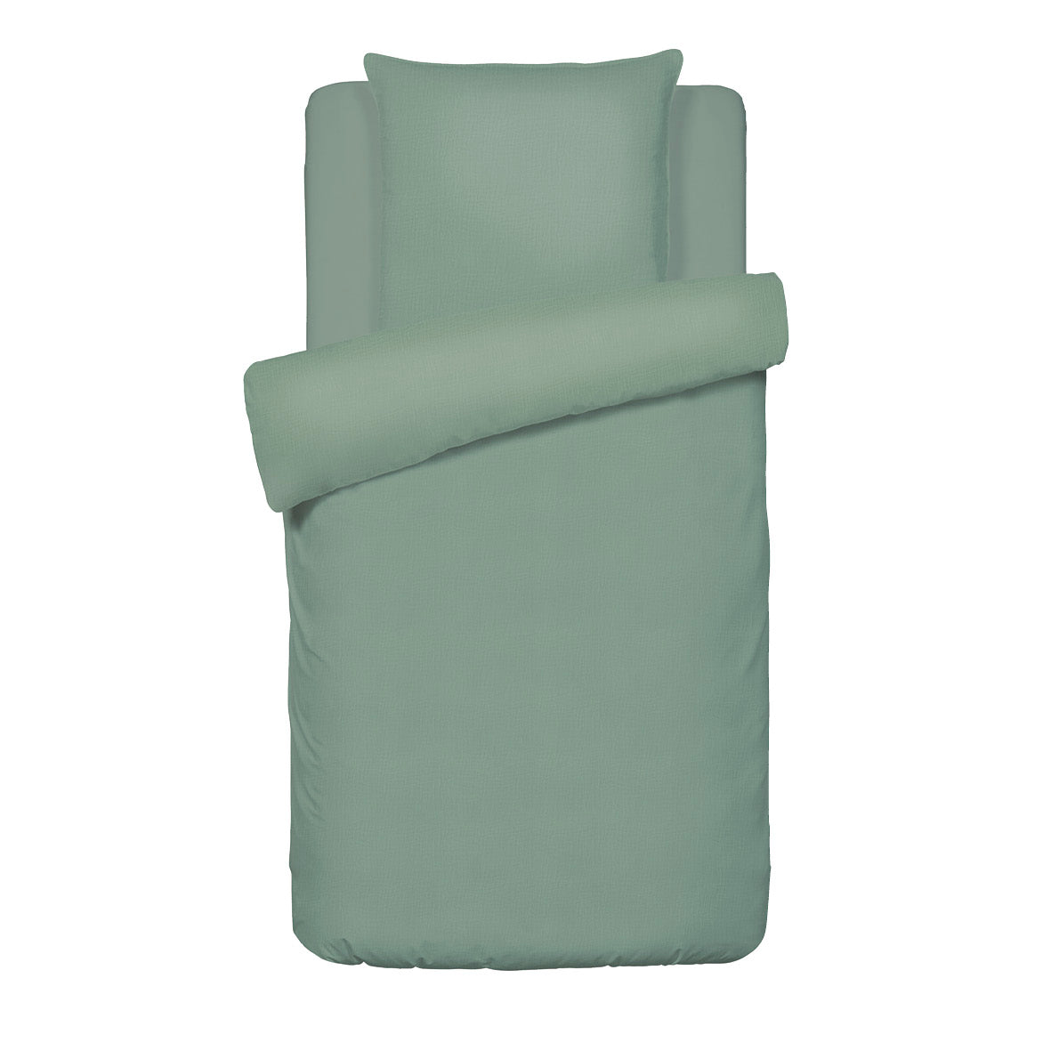 Duvet cover + pillowcase cotton gauze - Uni Green 12