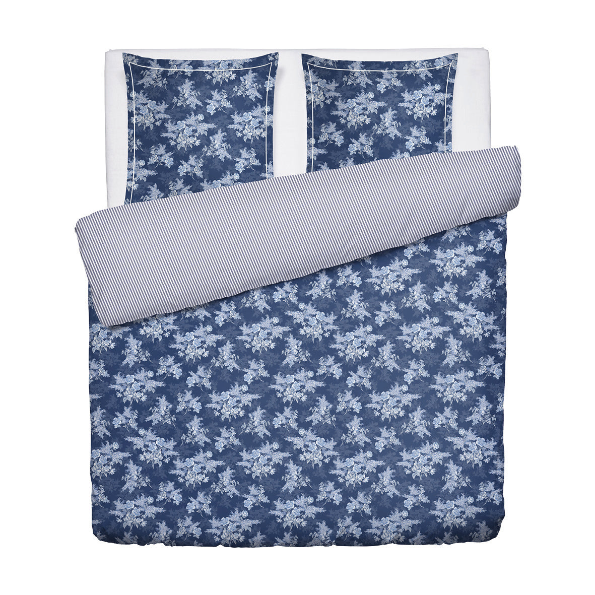 Duvet cover + pillowcase cotton satin - Noctalia Blue
