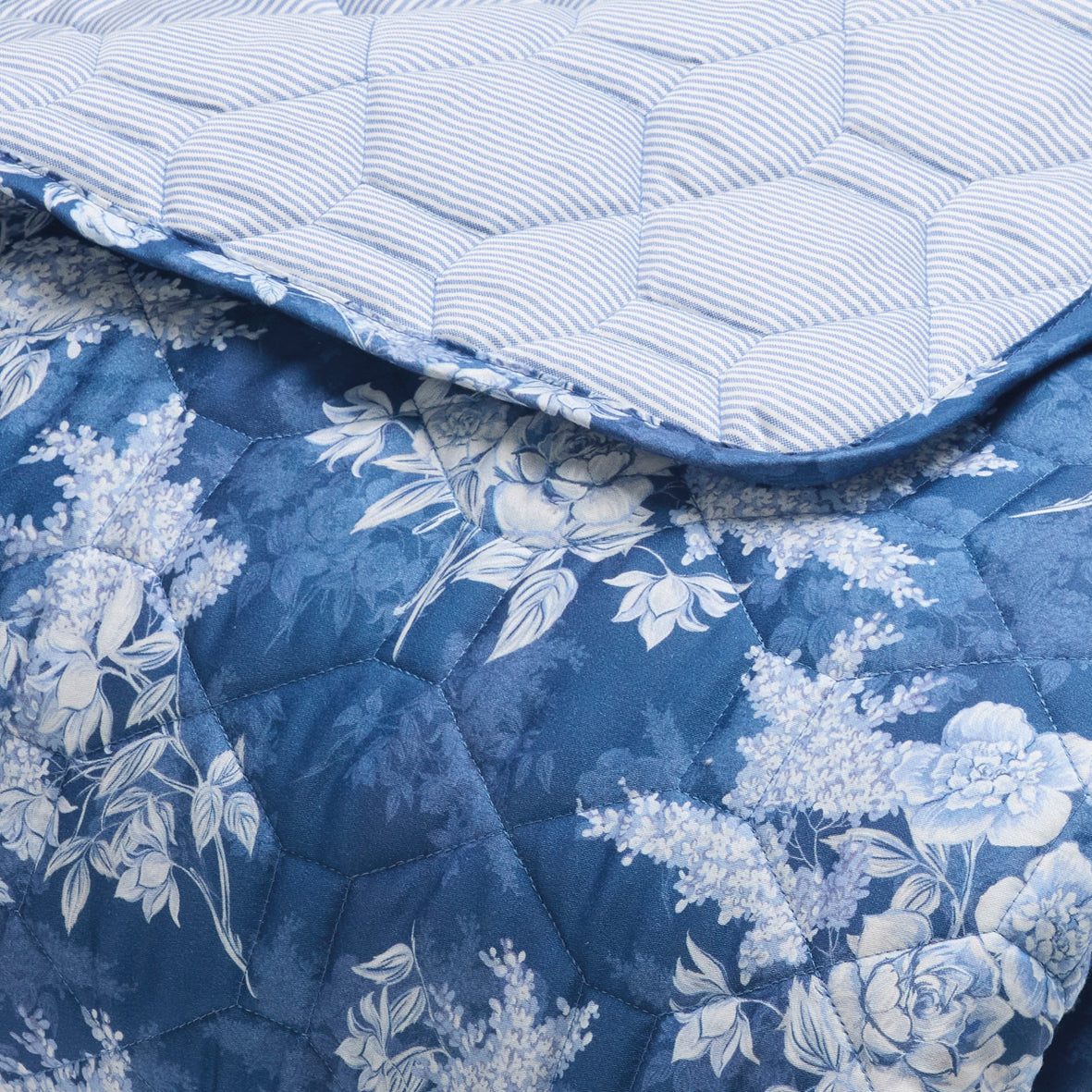 Bedspread cotton satin - Noctalia Blue - 220 x 250 cm