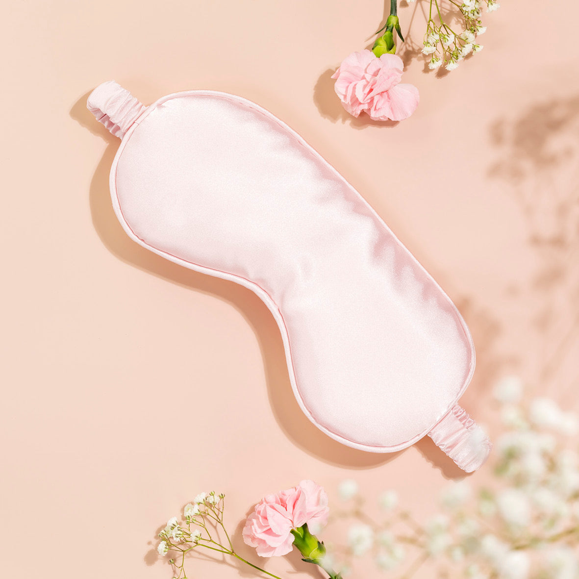 Pillowcase + eyemask in silk - Lunéia Light pink - 50 x 70 cm + 8,5 x 20,5 cm