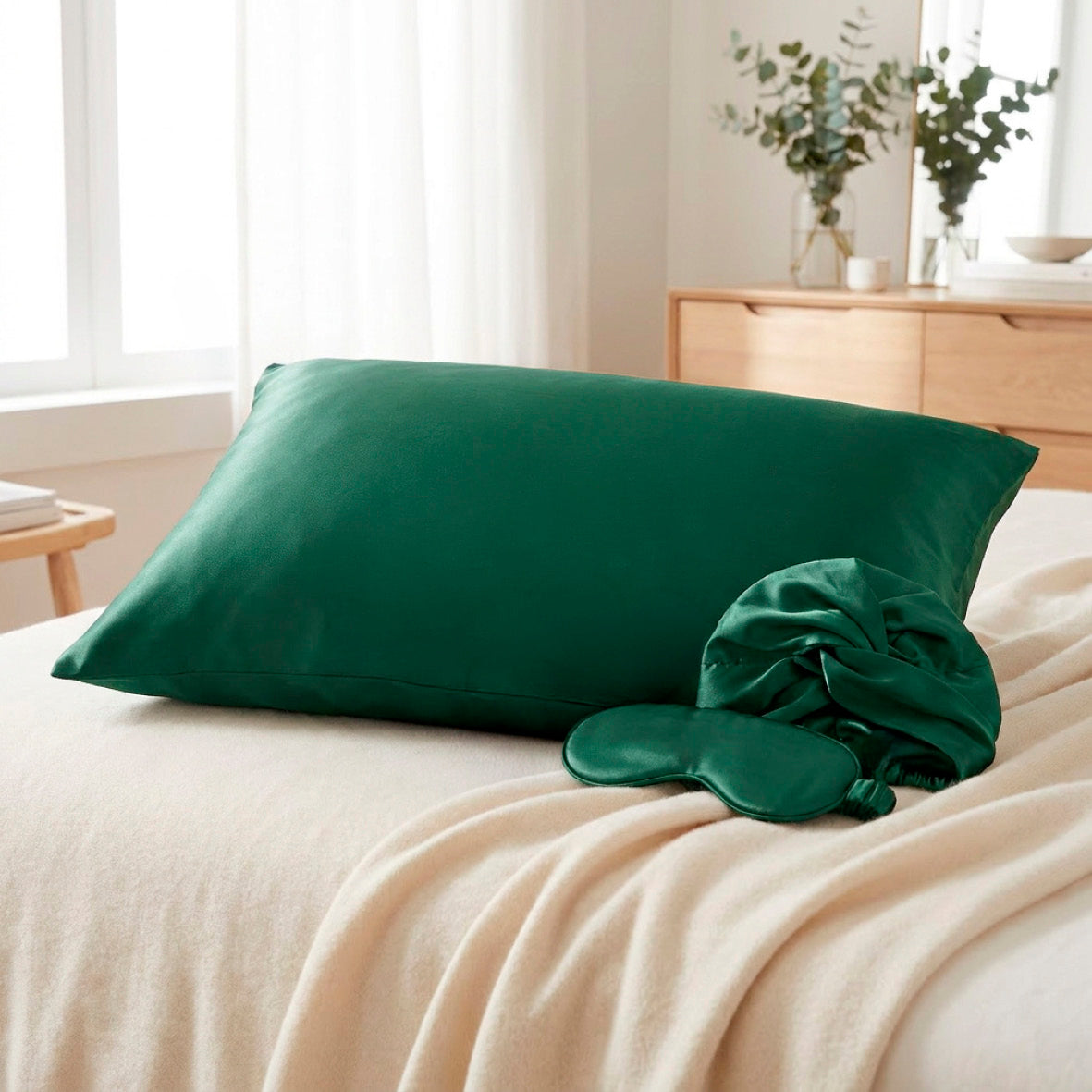 Eyemask silk - Ysia Sage green