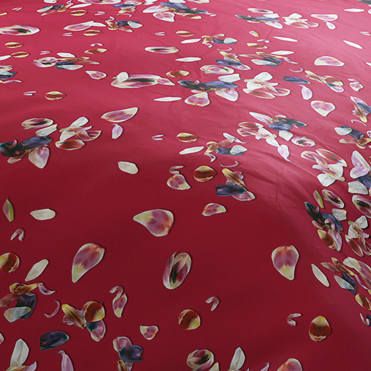 Duvet cover + pillowcase(s) cotton satin - Aurore Red