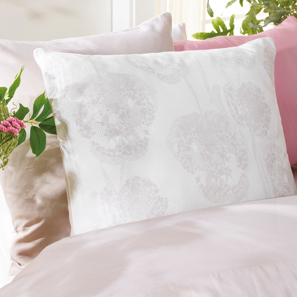 Duvet cover cotton satin - Lace Taupe