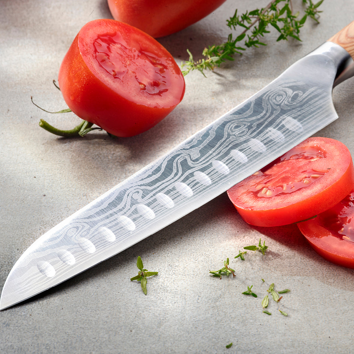 Set de 3 couteaux - design damascus