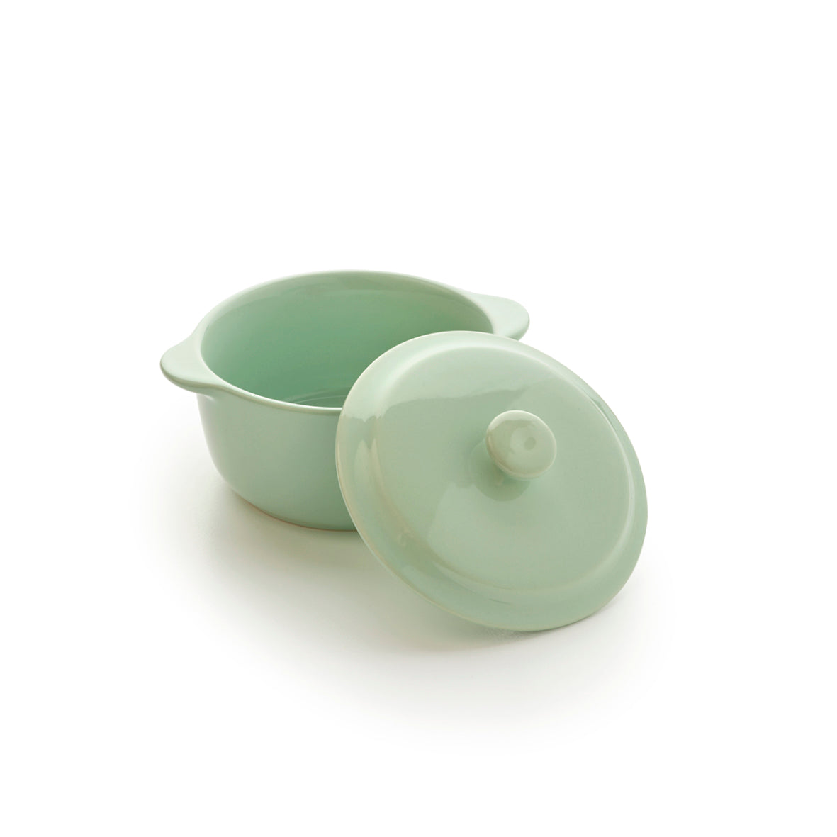 Set of 4 mini round casseroles - Pastel green