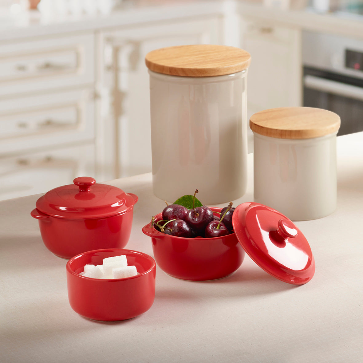 Set de 4 ramequins en céramique – crème