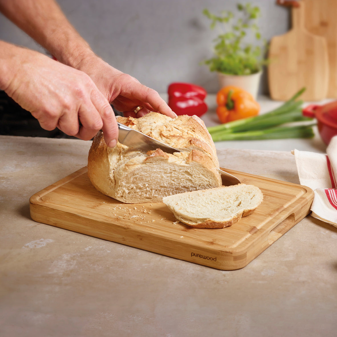 Bloc à découper avec rainure - Bambou