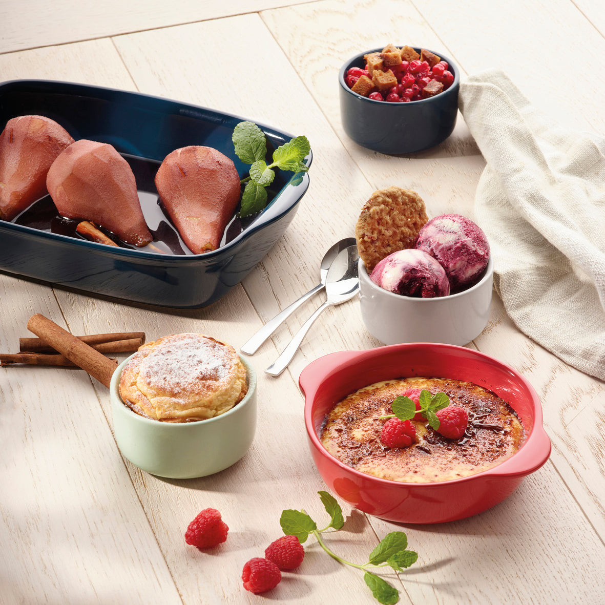 Set de 2 coupelles crème brûlée en céramique – blanc