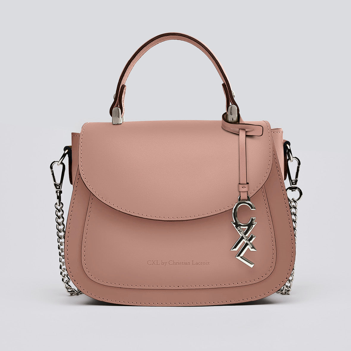 Leather handbag - Haussmann Light pink