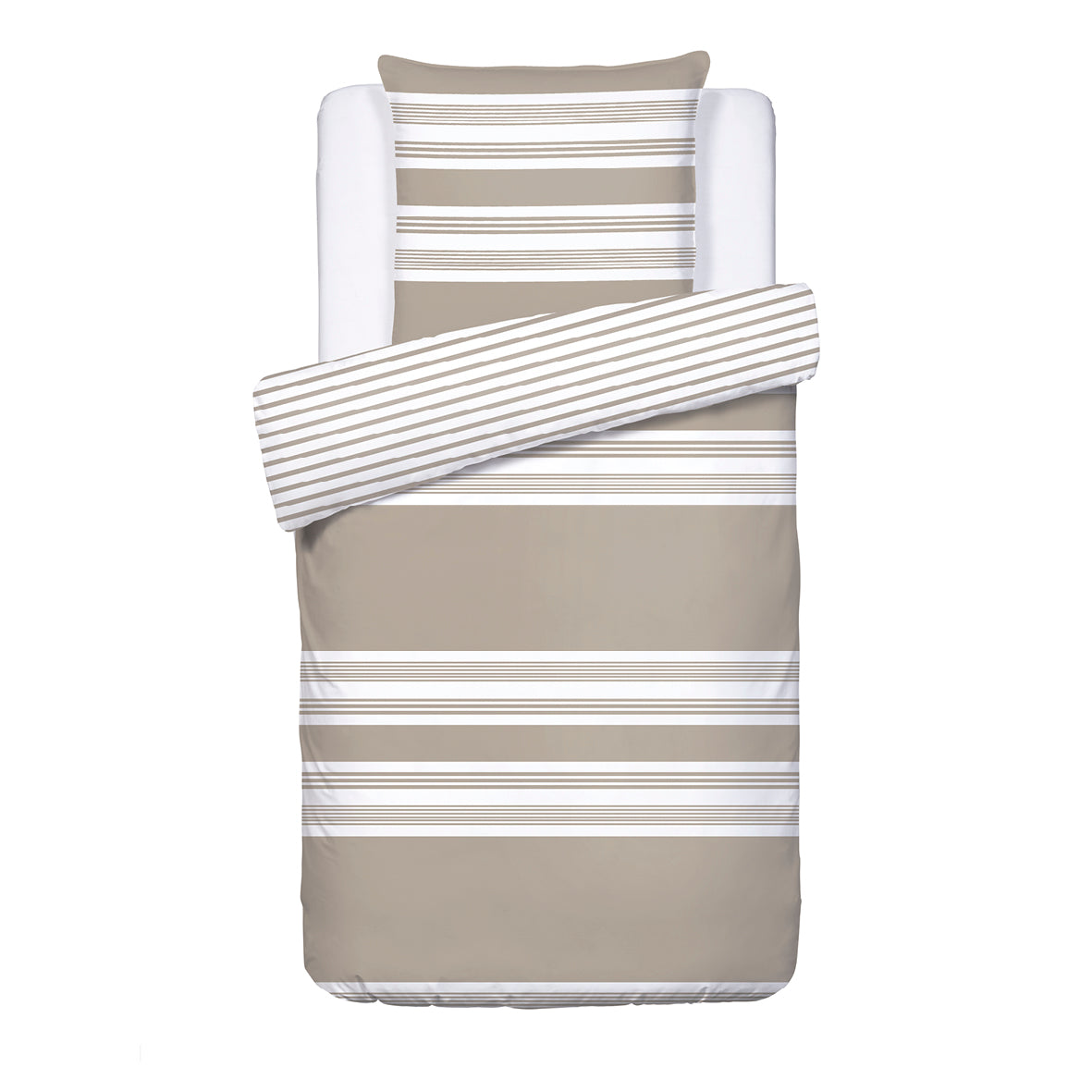 Duvet cover + pillowcase(s) cotton satin - Sylvestre Taupe