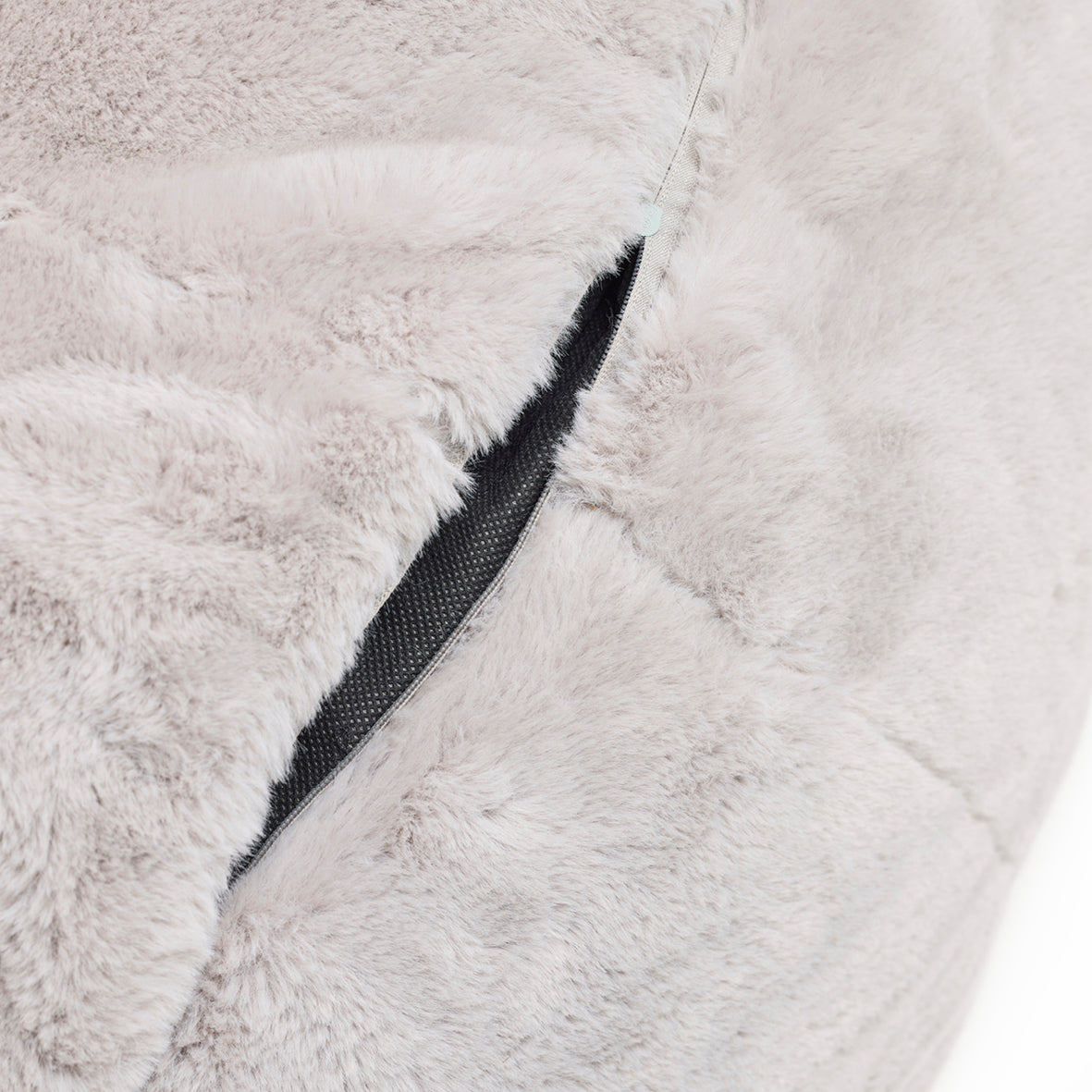 Housse de pouf sans rembourrage - douc en fausse fourrure - Gris - 130 x 80 cm