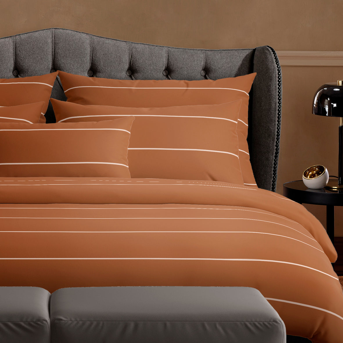 Duvet cover + pillowcase(s) cotton satin - Charles Brown