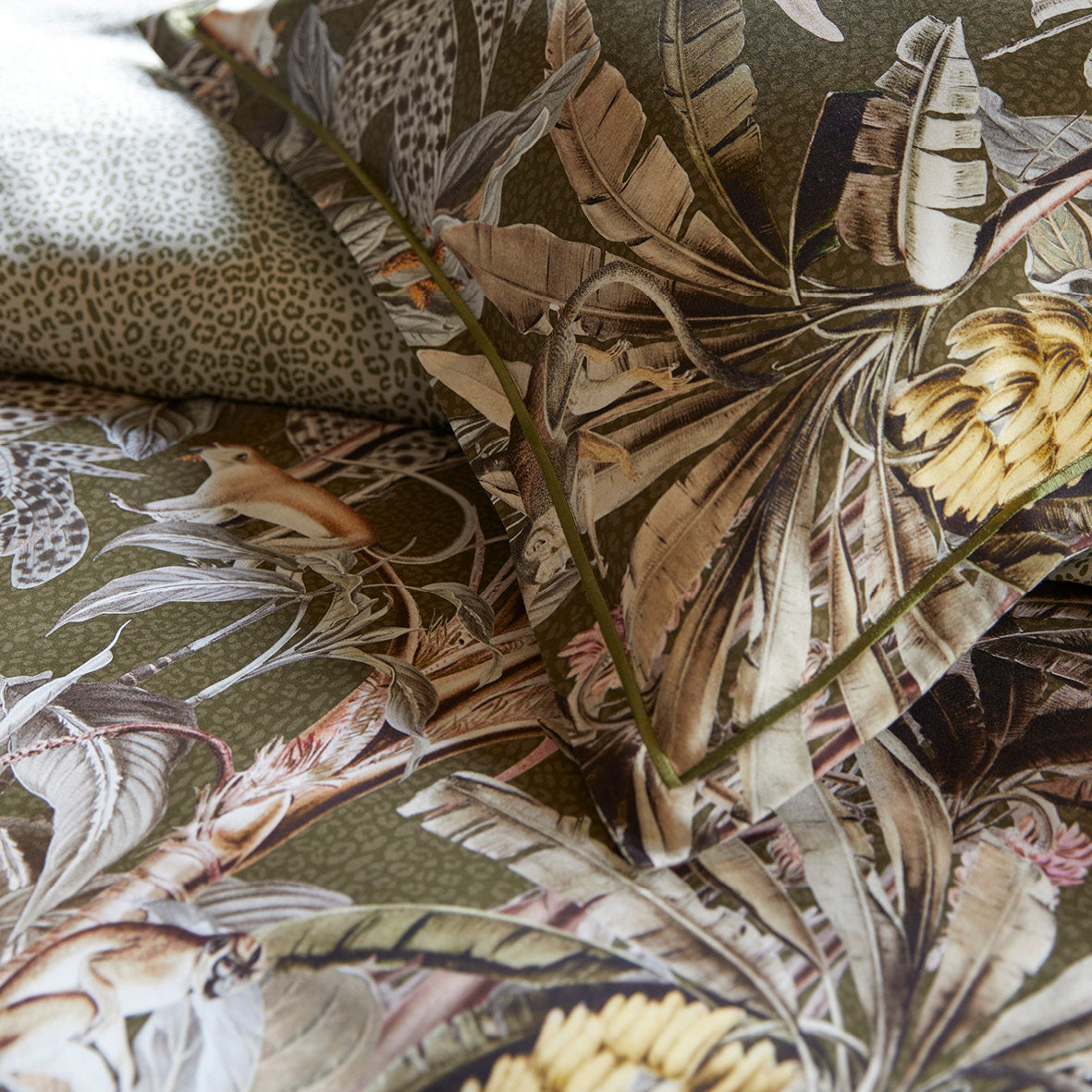 Duvet cover + pillowcase(s) cotton satin - Sauvage Green