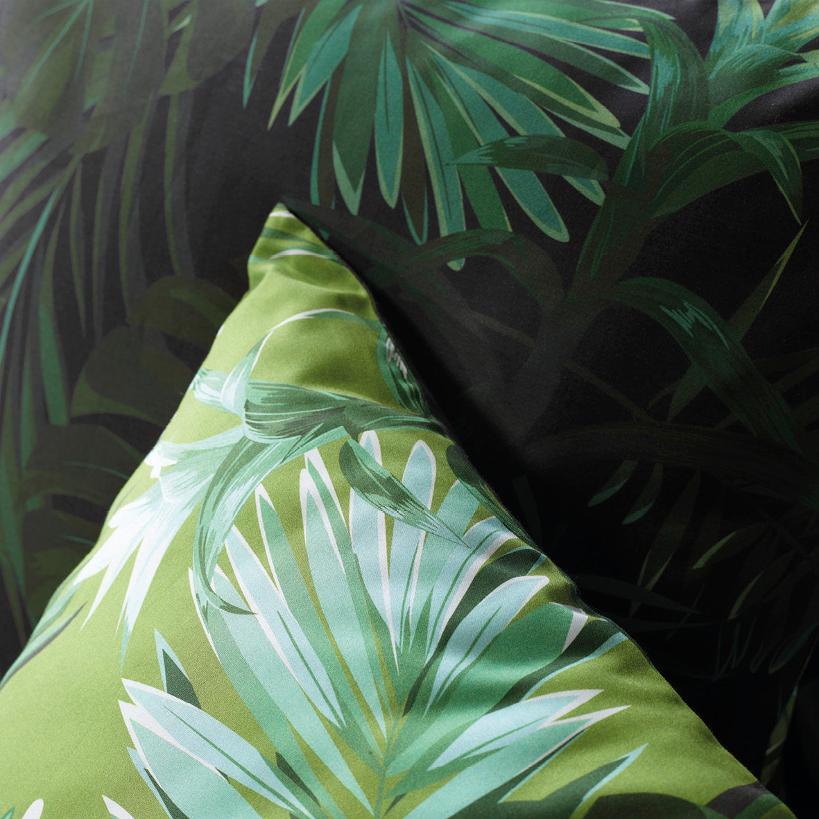 Bolster case cotton satin Jungle Green - 43 x 210 cm
