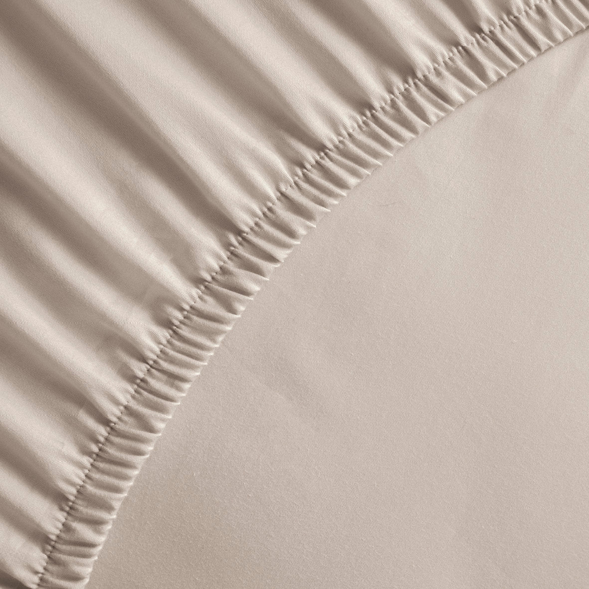 Fitted sheet cotton satin - Taupe