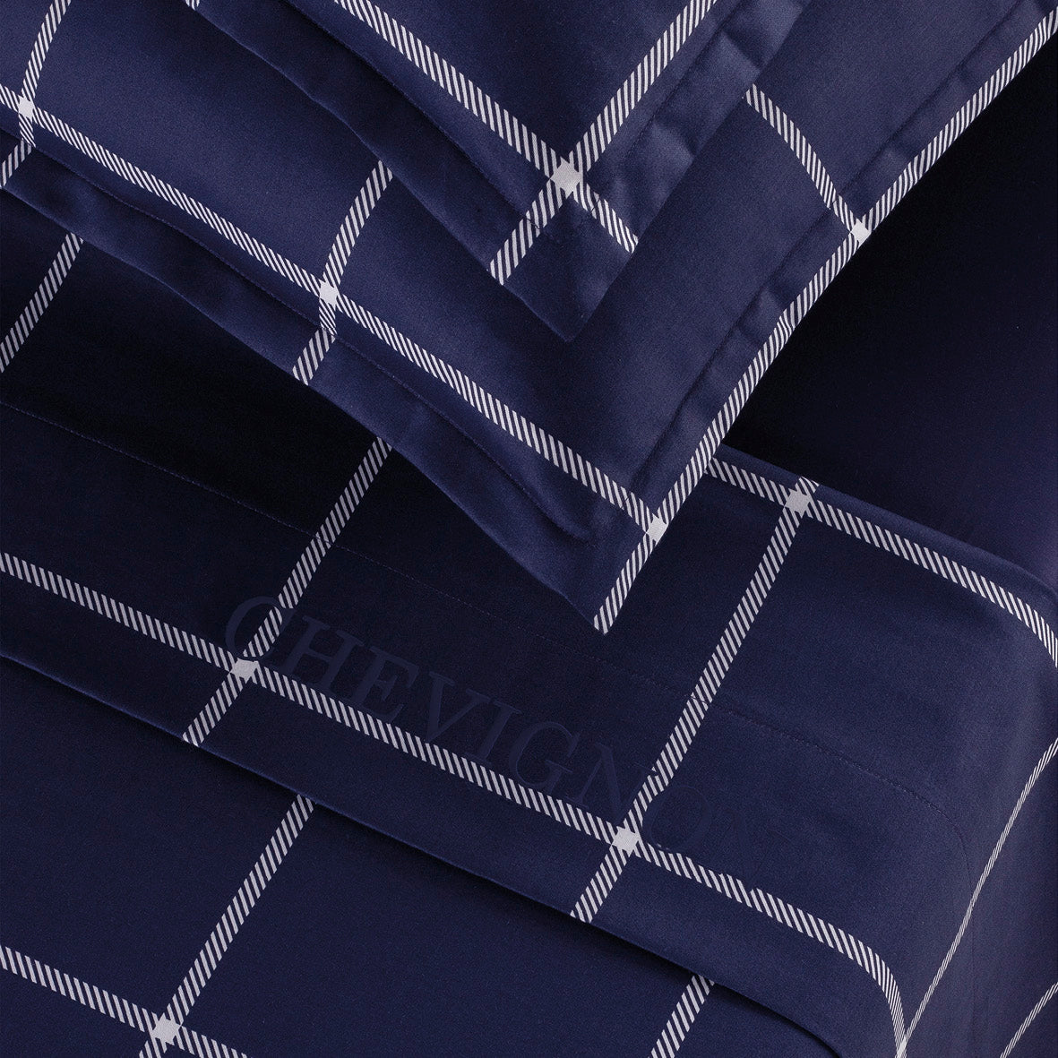 Ensemble de draps satin de coton - Arthur Bleu foncé