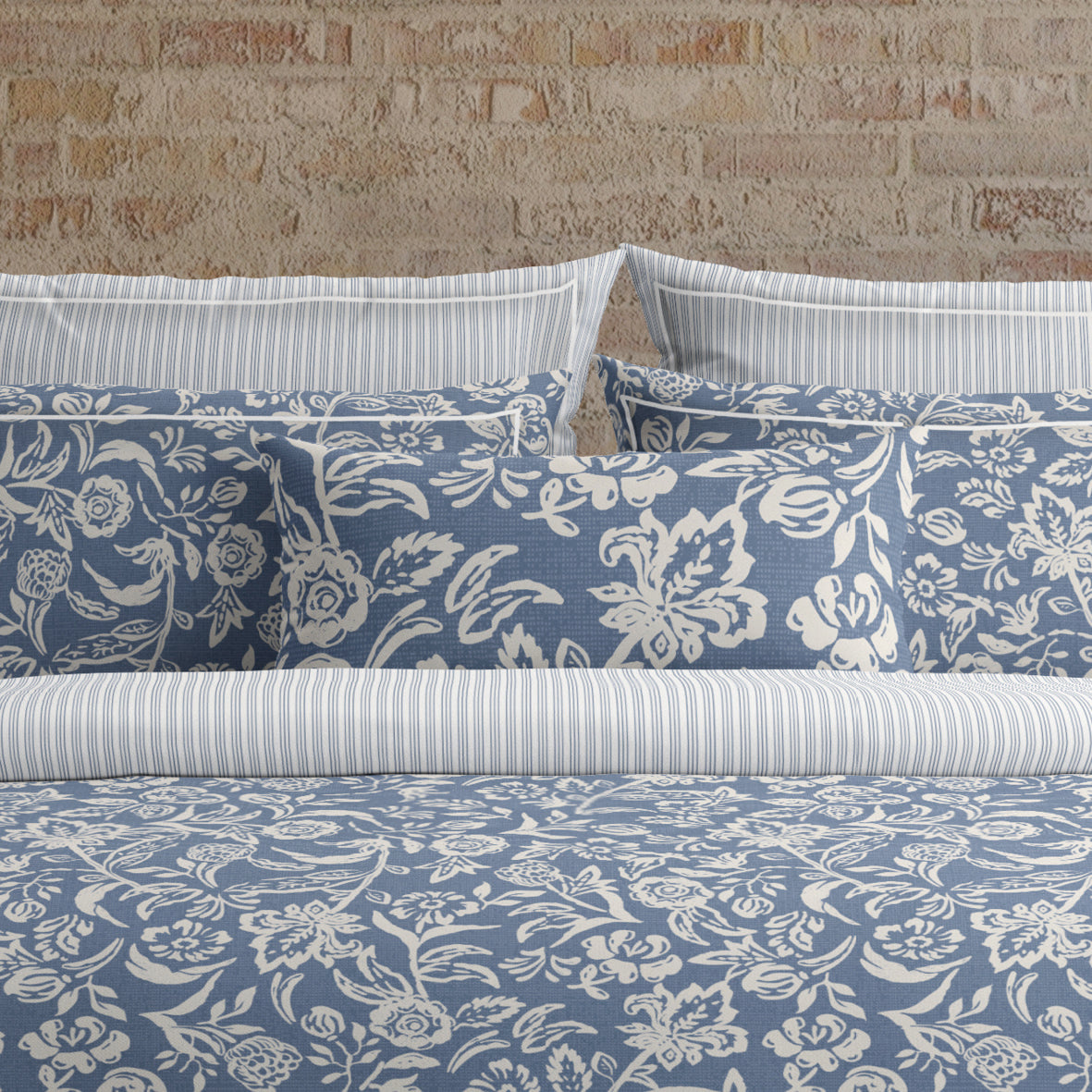 Fitted sheet cotton satin - Rémi Blue