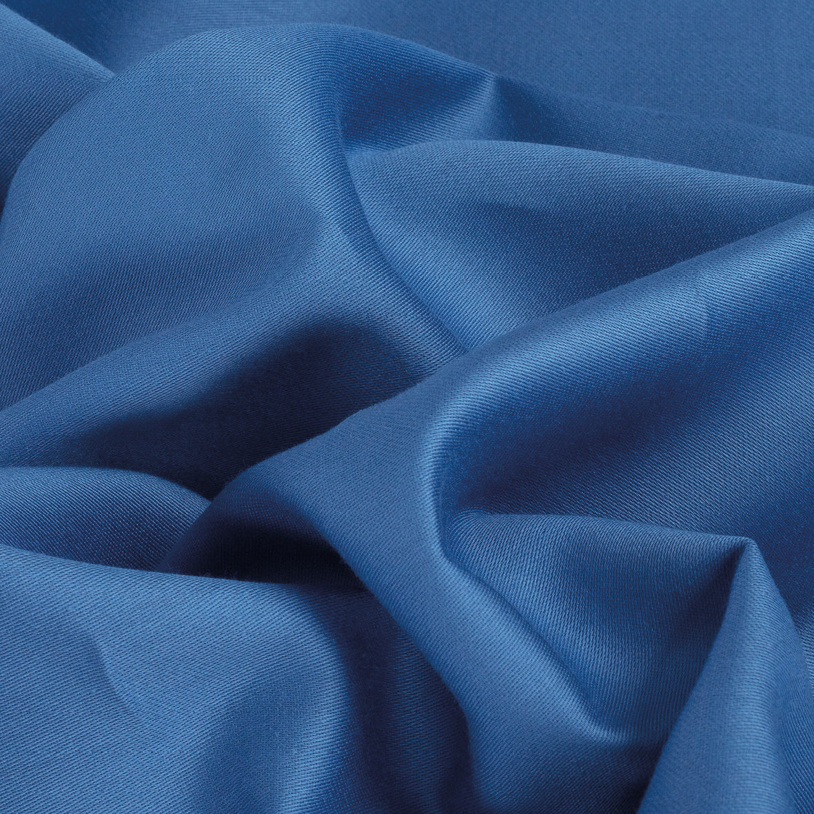 Drap plat satin de coton - Uni 1 baratta Bleu 05