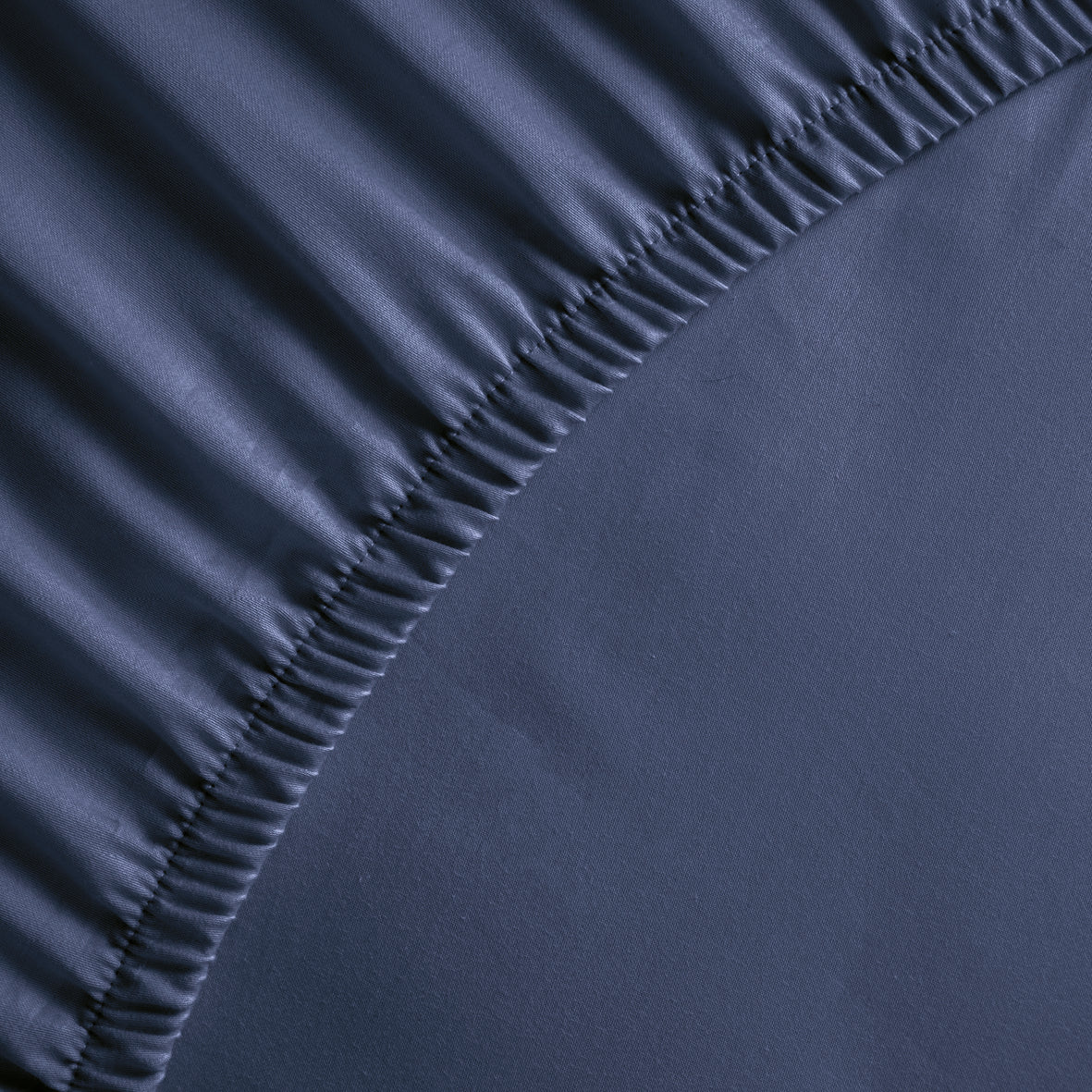 Fitted sheet cotton satin - Uni Blue 11