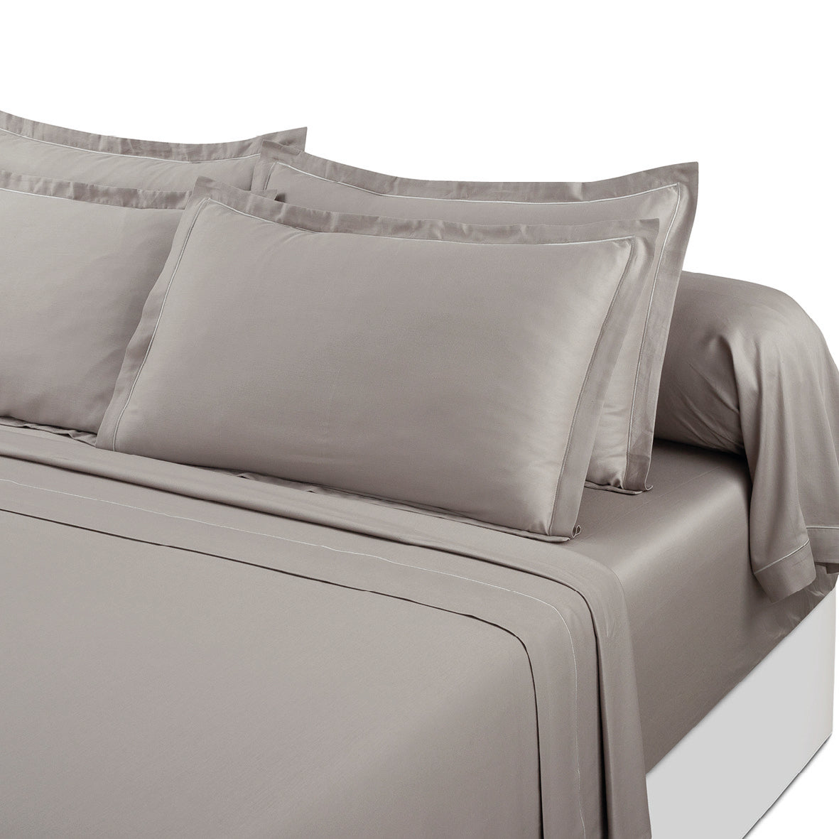 Sheet set cotton satin - Uni 1 baratta Taupe 01