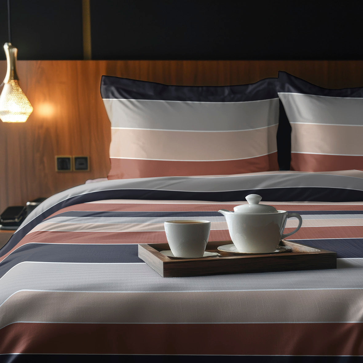 Pillowcase cotton satin - Terres douces Brown